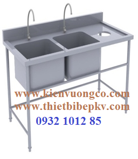 CHẬU RỬA ĐÔI CÓ LỖ XẢ RÁC