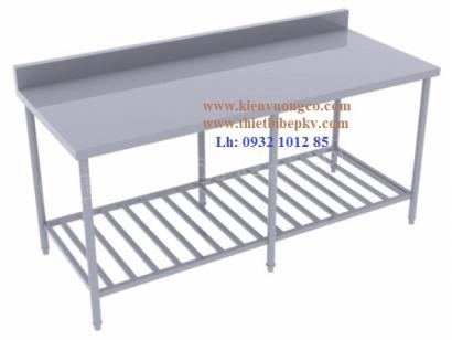 BÀN INOX KỆ THANH CÓ GÁY